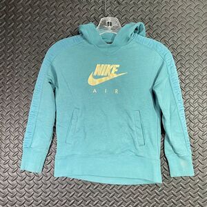 Nike Air Turquoise Blue Pullover Hoodie Sweater Kids Athletic Wear Girls Size XS